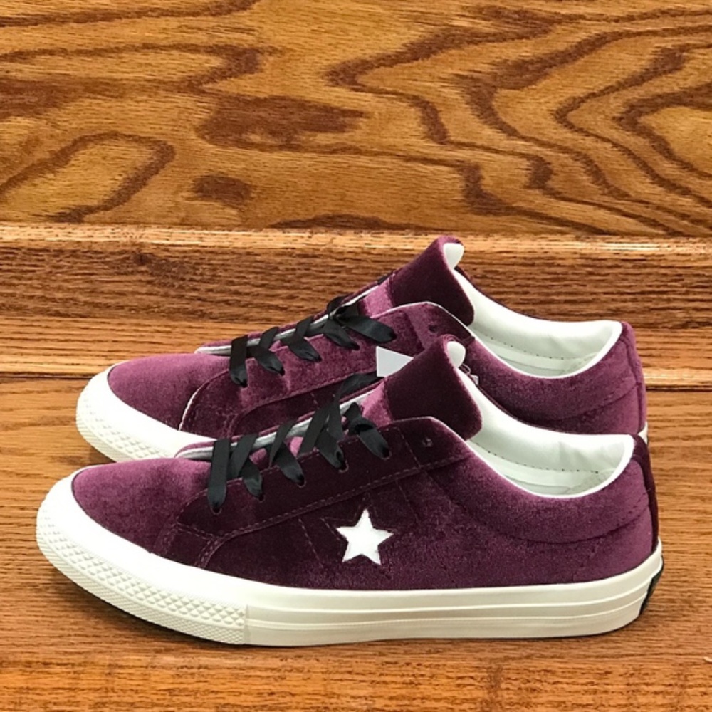 Converse One Star Ox Dark Sangria Velvet Low Top Sneakers